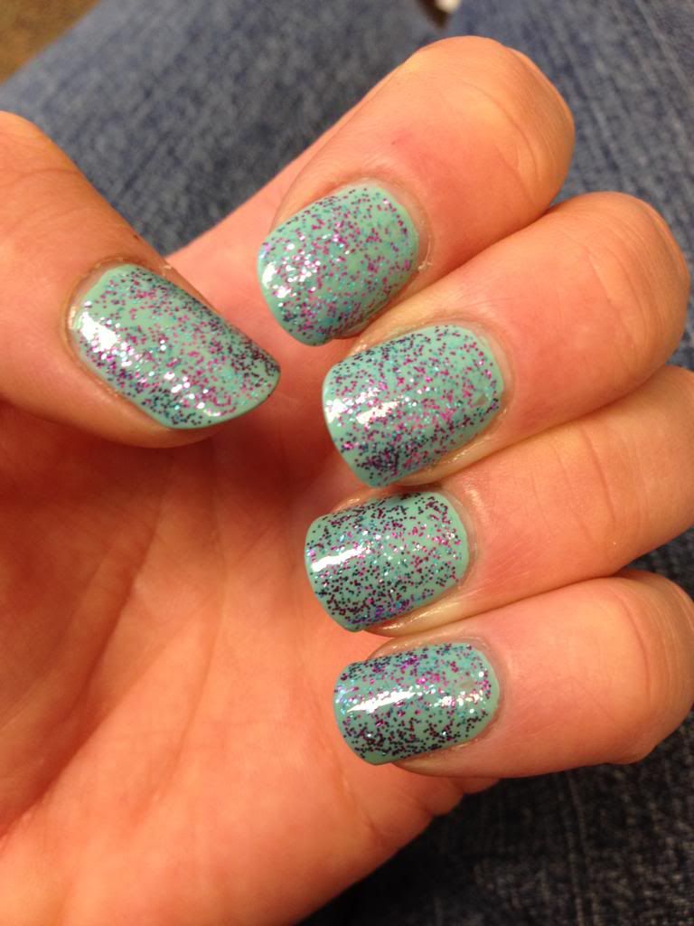 Orly Gumdrop (2 coats) with Sinful Colors Frenzy (1 coat) on top photo IMG_2966_zps390633e5.jpg