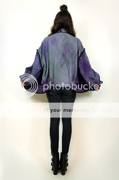 Vtg 70s Purple CONVERTIBLE Draped AVANT GARDE Cosmic TIE DYE Kimono 