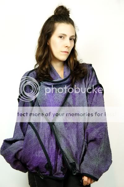 Vtg 70s Purple CONVERTIBLE Draped AVANT GARDE Cosmic TIE DYE Kimono 