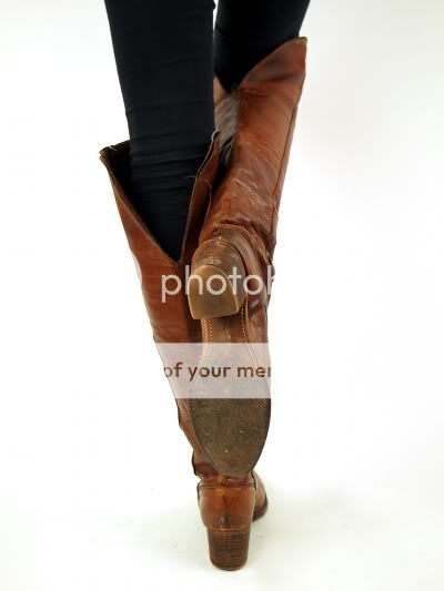 Vtg Brown Mahogany FRYE Heel OTK Leather Campus Riding Saddle BOOT 7.5 ...