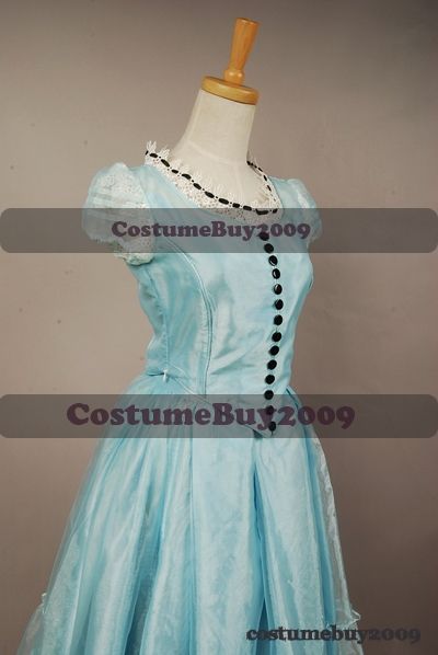 2010 Tim Burtons Alice In Wonderland Alice Blue Dress Gown Costume