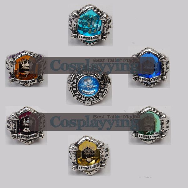 Katekyo Hitman Reborn Original Vongola Ring Set of 7 B  