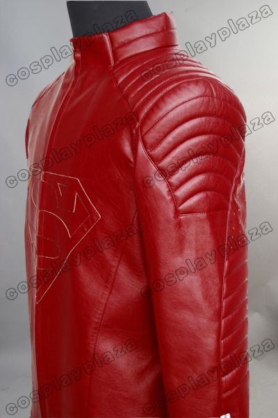 Smallville Clark Kent Red Leather Jacket Costume Coat  