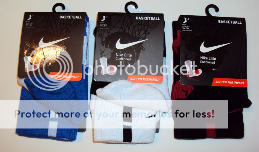 NIKE ELITE Basketball Socks SMALL (3Y 5Y) Blue Black Red 1 Pair FREE 