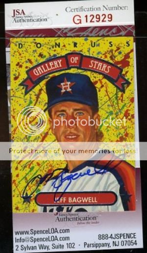 JEFF BAGWELL SIGNED JSA 1992 DONRUSS CERTIFIED AUTOGRAPH  