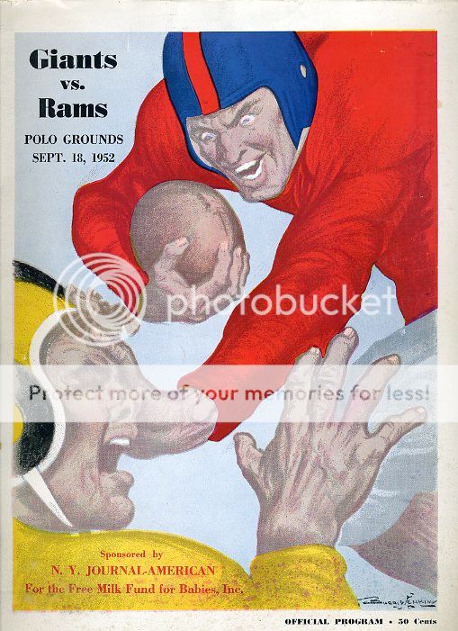 1952 NFL PROGRAM NEW YORK GIANTS LOS ANGELES RAMS POLO GROUNDS  
