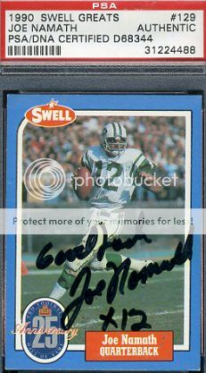 JOE NAMATH SIGNED 1988 SWELL PSA/DNA AUTOGRAPH  